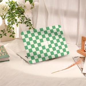 Green Lattices Macbook Case,Macbook Air Case,Macbook Pro Case,Macbook Pro 16 15 14 13 Air 13 11 Retina 15 Case,PU Leather Plastic Case