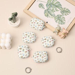 Cute Cartoon Cat AirPods 4th Case,AirPods Pro 2 Case Cover With Keychain,Personalised Apple Airpods Pro Pro2 1st 2nd 3rd 4th Generation Case