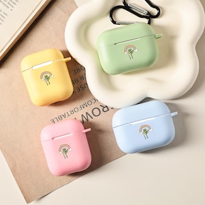 Rainbow Frog Plays Guitar Personalized Airpods Case With Keychain For AirPods 4th Pro2 Pro,Airpods Pro Pro2 1st 2nd 3rd 4th Generation Case