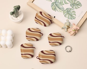 Brown Line AirPods 4th Case,AirPods Pro 2 Case Cover With Keychain,Personalised Apple Airpods Pro Pro2 1st 2nd 3rd 4th Generation Case