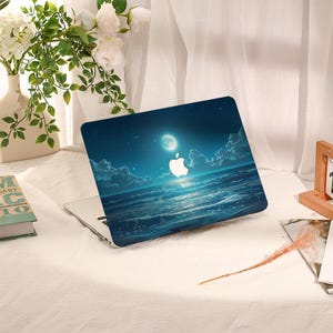 Seaside Night View Macbook Hülle,Macbook Air Hülle,Macbook Pro Hülle,Macbook Pro 16 15 14 13 Air 13 11 Retina 15 Hülle,PU Leder Kunststoff Hülle