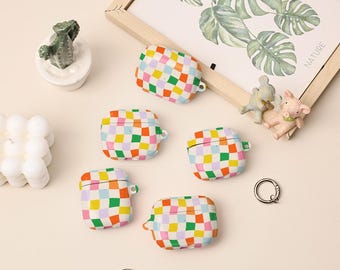 Color Lattices AirPods 4th Case,AirPods Pro 2 Case Cover With Keychain,Personalised Apple Airpods Pro Pro2 1st 2nd 3rd 4th Generation Case