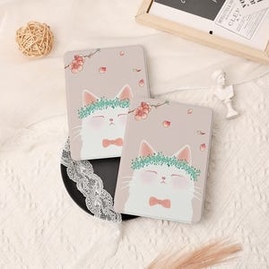 Cute White Cat Kindle Paperwhite Case,Custom Kindle Paperwhite Kobo Cover Paperwhite 6.8&quot; Kindle 6&quot; 10th 11th Generation Case Cover