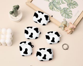 Cow Pattern AirPods 4th Case,AirPods Pro 2 Case Cover With Keychain,Personalised Apple Airpods Pro Pro2 1st 2nd 3rd 4th Generation Case