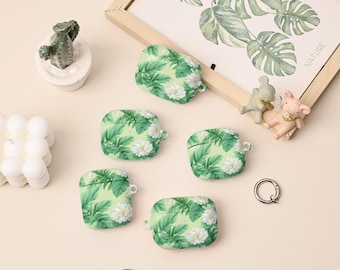 White Flowers AirPods 4th Case,AirPods Pro 2 Case Cover With Keychain,Personalised Apple Airpods Pro Pro2 1st 2nd 3rd 4th Generation Case