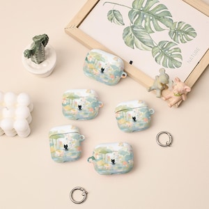 Cute Cat Cartoon AirPods 4th Case,AirPods Pro 2 Case Cover With Keychain,Personalised Apple Airpods Pro Pro2 1st 2nd 3rd 4th Generation Case