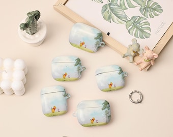 Cute Cartoon AirPods 4th Case,AirPods Pro 2 Case Cover With Keychain,Personalised Apple Airpods Pro Pro2 1st 2nd 3rd 4th Generation Case