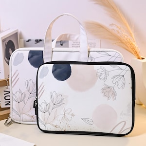 Line Flowers Laptop Sleeve,Laptop Case,Leather Laptop Sleeve,iPad Sleeve For iPad Air 6 Pro,Macbook Case For  Air 15 13 11 Pro 16 14