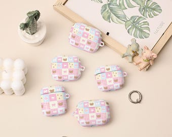 Color Lattices AirPods 4th Case,AirPods Pro 2 Case Cover With Keychain,Personalised Apple Airpods Pro Pro2 1st 2nd 3rd 4th Generation Case