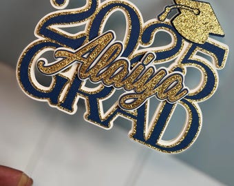 Decorazione per torta di laurea 2026 / Nome personalizzato per studenti dell'ultimo anno / Torte universitarie /