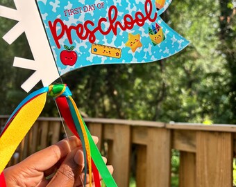 First Day Fun Acrylic Pennant - school sign - Back to School Flag