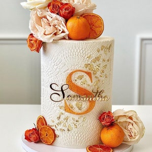 Personalized Acrylic Initial Cake Charm: Custom Name Topper