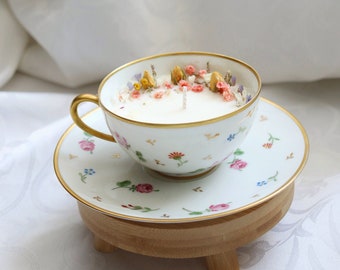 Bougie modèle Pénélope - tasse en porcelaine vintage