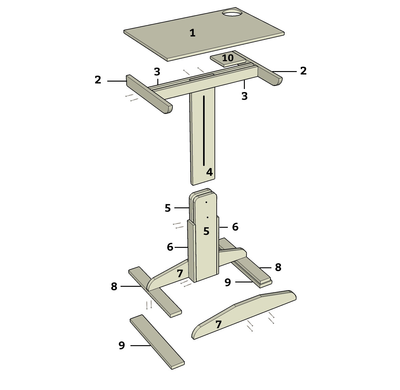 Adjustable Laptop Desk Woodworking Plan Diy - Etsy
