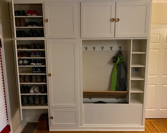 Entry Shoe And Storage Cabinet And Bench Plan DIY Woodworking