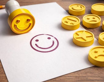 Emoji Stamp Set, Expression Stamps, DIY Crafts (Digital Download)