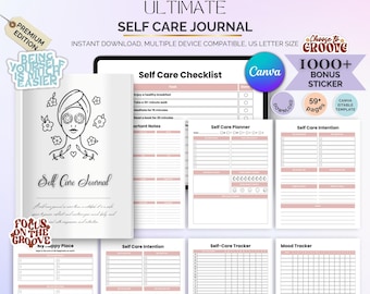 Self-Care Journal: Daily Reflection, Mindfulness (Canva Editable)