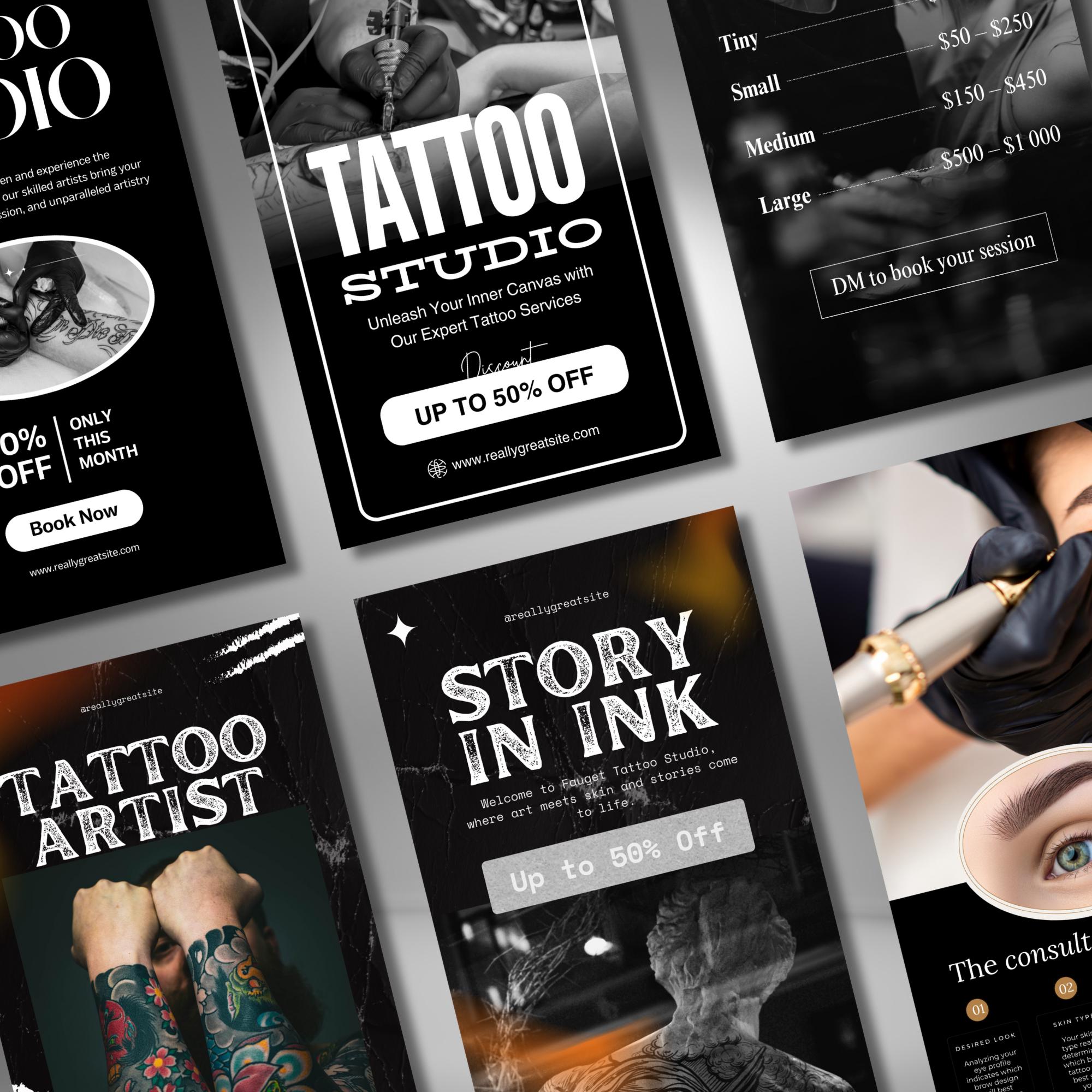 Tattoo Artist Branding Kit: Custom Designs, Shop Promotion (canva ...