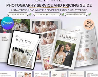 Guía de precios y servicios de fotografía - Plantilla de Canva