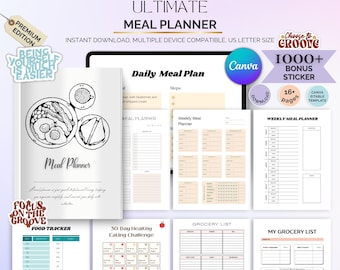 Weekly Meal Planner: Family Menu Organizer & Grocery List Notepad
