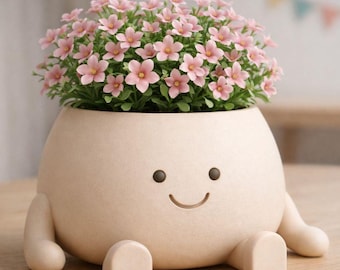 Lächelnder 3D gedruckter Blumentopf | Schreibtisch Dekor (STL Datei)