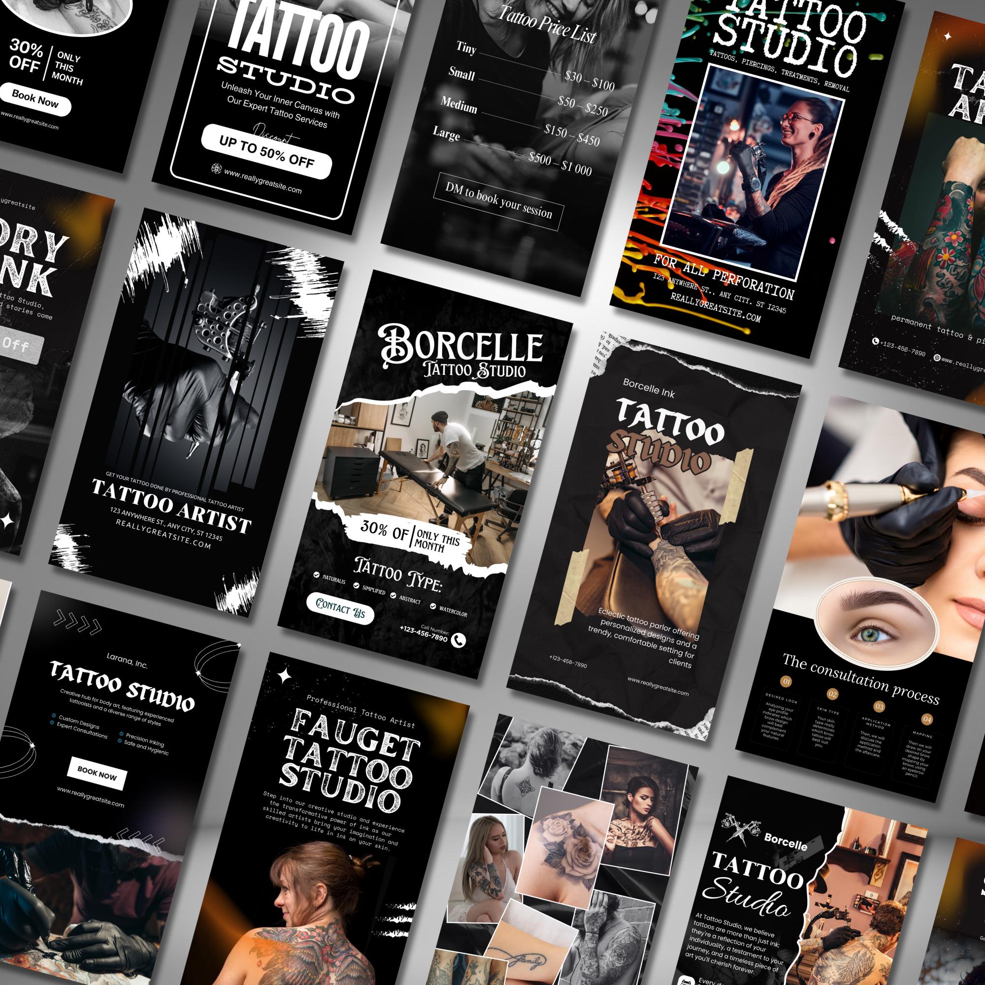 Tattoo Artist Branding Kit: Custom Designs, Shop Promotion (canva ...