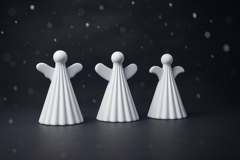 3D Angel STL File • Modern Holiday Decor • Angel Ornament Digital ...