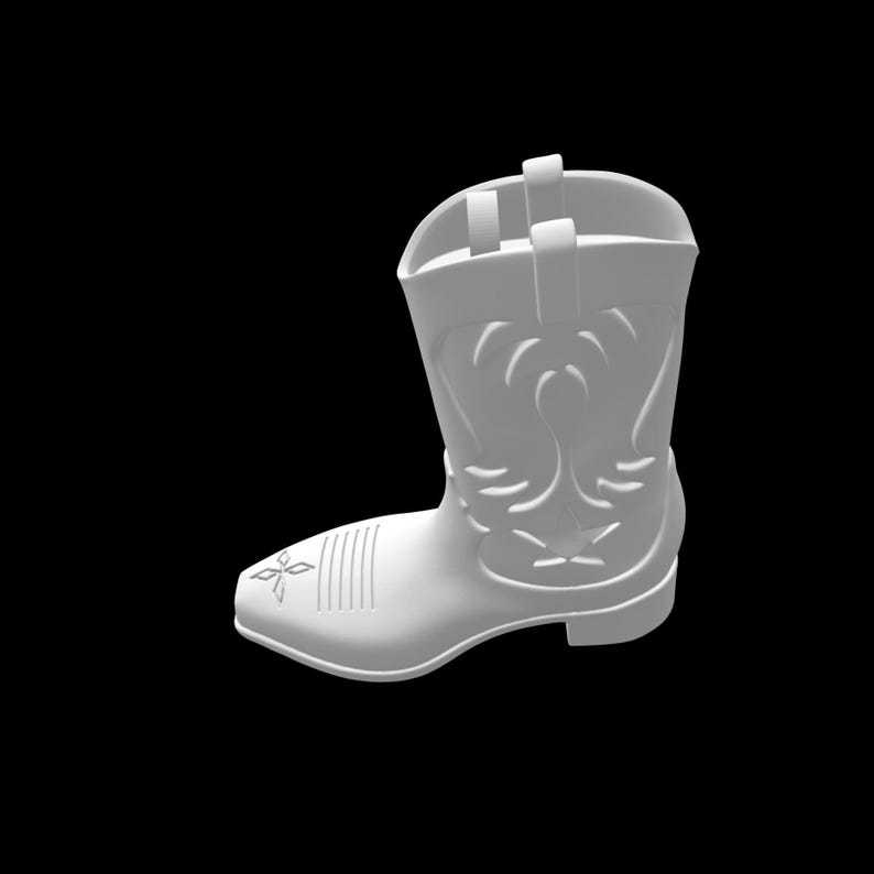 3D Cowboy Boot Keychain STL File, Western Style 3D Print Design (Digital Download) image 2