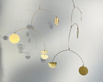 Handmade brass mobile. Constellations model. Interior decoration. Art sculpture. Suspension. Living room decoration. Adult baby mobile.