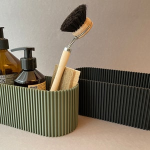 Sink Organizer Medium, Design Kitchen Gadget, Geometric Utensil Container, Modern Sink Organizer, Sustainable Sponge Holder image 6