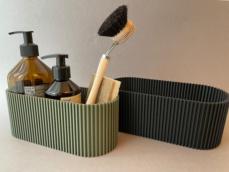 Sink Organizer Medium, Design Kitchen Gadget, Geometric Utensil Container, Modern Sink Organizer, Sustainable Sponge Holder image 6