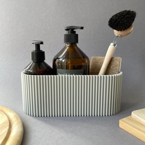 Sink Organizer Medium, Design Kitchen Gadget, Geometric Utensil Container, Modern Sink Organizer, Sustainable Sponge Holder image 3