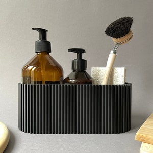 Sink Organizer Medium, Design Kitchen Gadget, Geometric Utensil Container, Modern Sink Organizer, Sustainable Sponge Holder image 1