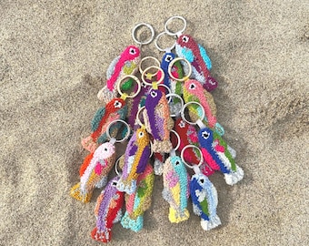 Handmade Mini Sardine Keychain,  Fish Bag charm