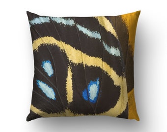 Cushion cover with butterfly wing detail in vibrant colours. Callicore excelsior from the garden to your living room. MW169