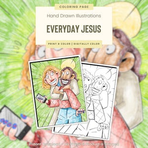 Unconditional Love Jesus, Printable Coloring Pages, Christian Coloring Pages, Jesus, Fun Bible Lessons, Sunday School, Everyday Jesus (G133)