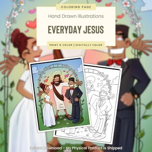 Wedding Vows, Printable Coloring Pages, Christian Coloring Pages, Jesus, Fun Bible Lessons for Kids, Sunday School, Everyday Jesus (G133)