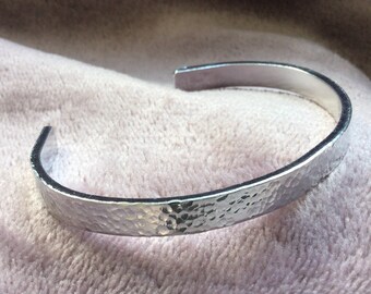 Textured Aluminium Cuff Bracelet, Hand Stamped  Aluminium Cuff Bracelet, Adjustable Aluminium Bangle