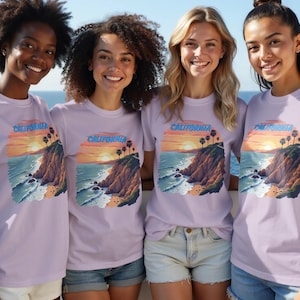California Sunset T-Shirt: Beach Palm Tree Graphic Tee