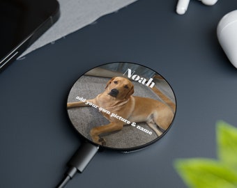 Magnetic Induction Charger add your own name and picture to it customized wireless charger supports Qi wireless charging standard