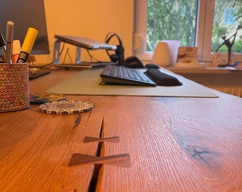Tischplatte Massivholz Eiche / Esche mit Gratleisten
