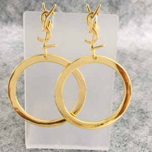 Vintage Yves Saint Laurent 14k gold drop earrings