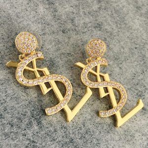 Vintage Yves Saint Laurent 14k gold with zirconias