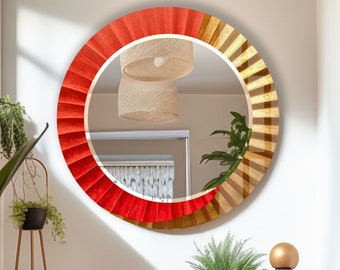 Spiegel aus gehärtetem Glas Geschenk-runder Wandspiegel für Badezimmer-Kreisspiegel Wanddekor für Schlafzimmer-Kreis Badezimmerspiegel für Eitelkeiten