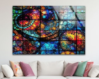 Handmade Tempered Glass Wall Art: Stained Glass Mosaic Decor
