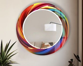 Gehard glas spiegel cadeau-ronde wandspiegel voor badkamer-cirkelspiegel wanddecoratie voor slaapkamer-cirkel badkamerspiegel voor ijdelheden