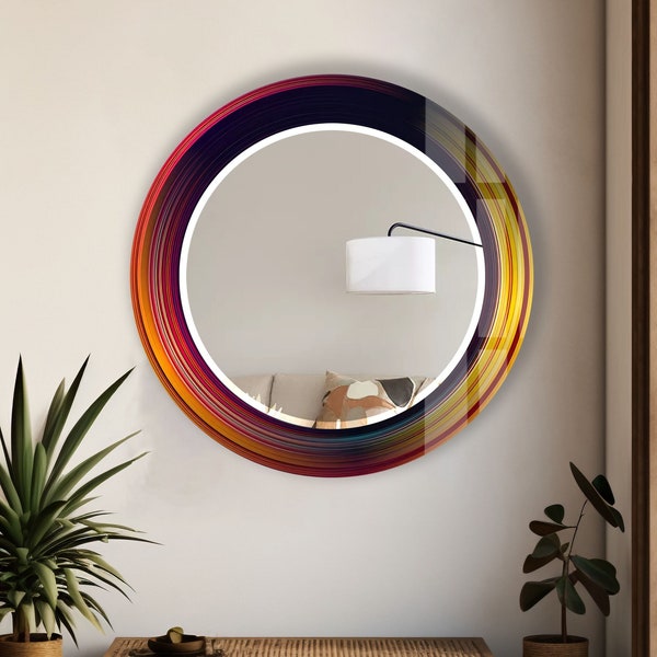 Tempered Glass Mirror Gift-Round Wall Mirror for Bathroom-Circle Mirror Wall Decor for Bedroom-Circle Bathroom Mirror for Vanities