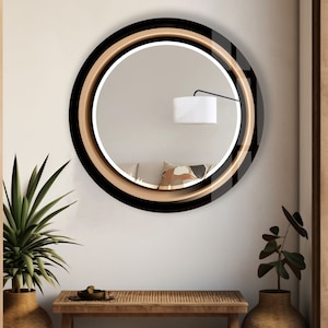 Tempered Glass Mirror Gift-Round Wall Mirror for Bathroom-Circle Mirror Wall Decor for Bedroom-Circle Bathroom Mirror for Vanities zdjęcie 1