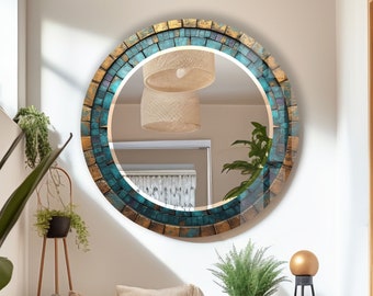 Spiegel aus gehärtetem Glas, Geschenk, runder Wandspiegel für Badezimmer, kreisförmiger Spiegel, Wanddekoration für Schlafzimmer, runder Badezimmerspiegel für Waschtische