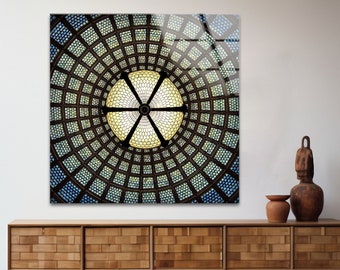 Handmade Tempered Glass Wall Art: Stained Glass Print